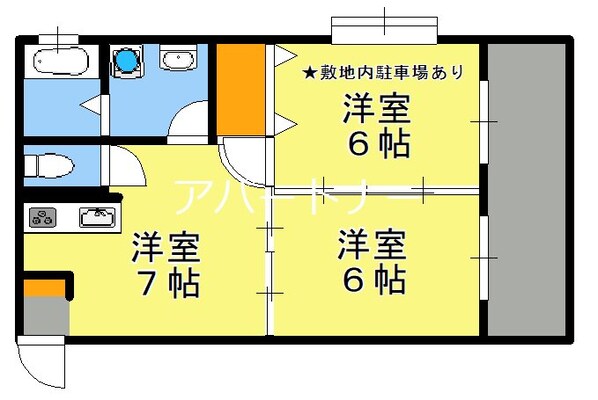 紫原三丁目 徒歩2分 3階の物件間取画像